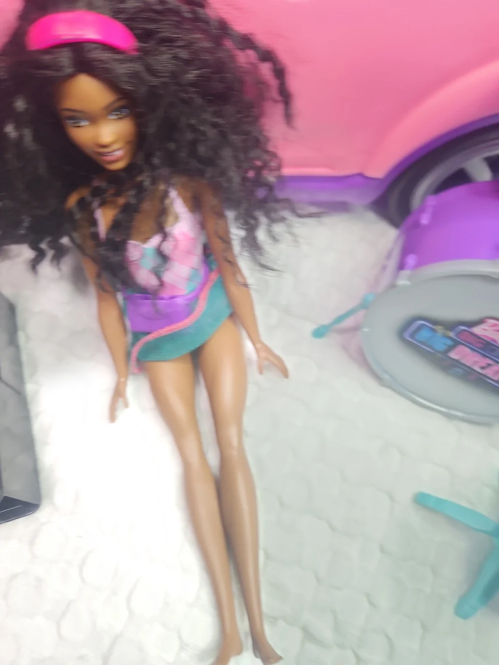 Barbie Pink and Purple Convertible Ride-On Car Set